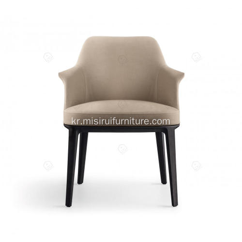 이탈리아 미니멀리스트 흰색 가죽 싱글 소피 의자